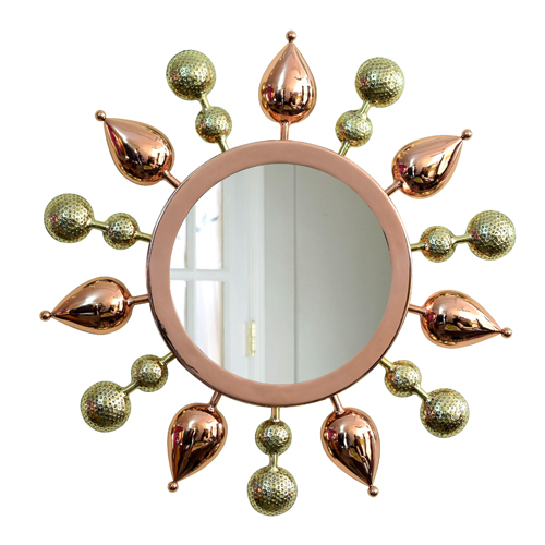 Tulsi Mirror -Copper with Gold - By sahil & sarthak